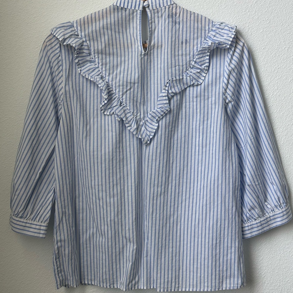 Express Striped Blouse with Ruffles - Picture 2 of 5